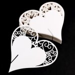 50x etiquette marque - verre porte - nom marque - place coeur sym�trique pour mariage