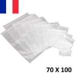 50x sachet zip plastique 70x100mm 7x10cm transparent pochon pochette 50u