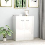 5210maison best?enfilade - buffet bas contemporain buffet de cuisine meuble commode rangement blanc brillant ...