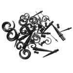 54pcs ecarteur doreilles droite conique tunnels plugs taper spirale tailles assorties bijoux piercing ...