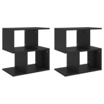Petite commode - lot de 2 tables de chevet - meuble pour chambre multifonction noir 50x30x515 cm agglom�r� ...