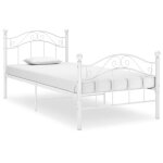 59439jills * top chambre lit adulte - enfant avec classique cadre de lit blanc m�tal simple
