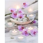 5d peinture diamant full grande orchide et bougie 40x50cm broderie diamant carre kit square drill toile ...