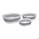 Lot de 3 bassines retractable grises 3 + 5 + 10l - 5 five simply smart