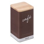 Bote  caf - five - color edition - mtal marron - couvercle en bois - 500g