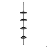 5five - tagre de douche tlescopique rectangle noir blackalu