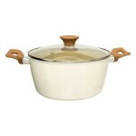 5five - faitout harmony d24cm en aluminium forg beige