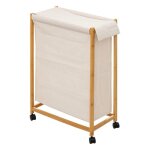 5five - panier à linge roulette 52l beige 5five - panier à linge roulette 52l beige