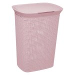 5five - panier  linge plastique 57l scandinave rose