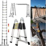 5m(2. 5m + 2. 5m)�chelle t�lescopique pliable double face multifonctionnelle en alliage daluminium