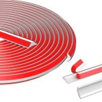 5m moulure adh�sive pvc blanc 12x9mm plinthe flexible autocollante pour murs / placards / sols / bains ...