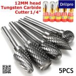 5pcs 12mm tête fraise foret lime perceuse tungstène carbure rotatif ebavurage 5pcs 12mm tête fraise foret lime perceuse tungstène carbure rotatif ebavurage