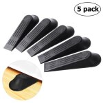Cale de porte - bois - noir - 5pcs - demi - cercle