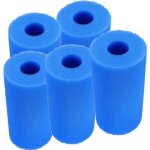 Filtre lavable pour piscine intex type a - lot de 5 - eponge cartouche mousse - bleu