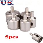 5pcs foret mche diamant scie - cloche perceuse trou pour verre carrelage granit marbre outil  main