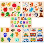 5pcs puzzle en bois pour enfantsanimaux 3d puzzles puzzle  encastrementsjouet de montessori cadeau pour ...