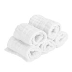 5pcs / set coton gaze couches bb couches lavables rutilisables produit de soins pour nourrissons (blanc) ...