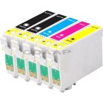 5x cartouche dencre compatible t1281 - t1284 pour imprimantes epson stylus s22 sx125 sx130 sx235w sx420w ...