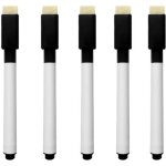 5x feutre marqueur noir effaable tableau blanc type velleda whiteboard marker