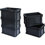 5x mini caisse rangement plastique anthracite artecsis - 11l - 35x24x18cm - bac plastique - rangement ...
