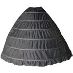 6 anneaux en acier mariage jupon robe de bal de mariage crinoline jupe noir