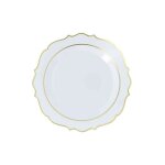 6 assiettes r�utilisables accolades 19. 5cm blanc - vaisselle de f�te