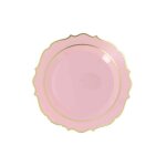 6 assiettes r�utilisables accolades 19. 5cm rose - vaisselle de f�te