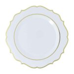 6 assiettes r�utilisables accolades 26. 5cm blanc - vaisselle de f�te