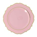 6 assiettes r�utilisables accolades 26. 5cm rose - vaisselle de f�te