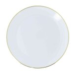 6 assiettes r�utilisables sublime or 26. 5cm blanc - vaisselle de f�te