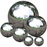 6 boules r�fl�chissantes acier miroir 50 - 150mm - d�coration jardin flottante (effet lumineux) jzsh