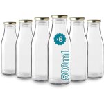 6 bouteilles en verre vides de 500 ml - bouteilles en verre pour jus lait barbecue sauces - idales pour ...