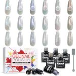 6 colours magnetic gel nail polish with stick holographic cat eye semi - permanent soak off uv led manicure ...