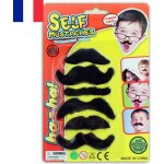 6 fausses moustaches autocollantes noires d�guisement halloween party
