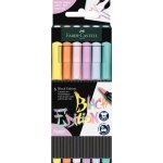 6 feutres de coloriage - tous supports - couleur pastel - faber - castell - black edition