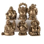 6 figurines bouddha rieur - chance et bonheur