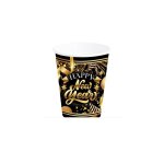 6 gobelets carton nouvel an c�l�brations 24cl noir