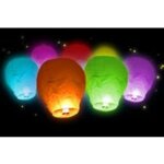 6 lanternes volantes multicolores multicolore
