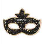 6 masques v�nitiens carton bonne ann�e adulte noir