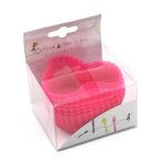 6 mini moules � cake en forme de coeur - rose