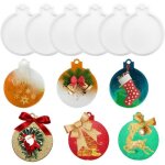 6 moules ronds en silicone en résine époxy pour décoration de sapin de noël loisirs créatifs porte - ... 6 moules ronds en silicone en résine époxy pour décoration de sapin de noël loisirs créatifs porte - ...