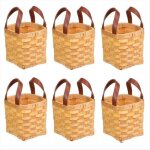 6 paniers carr�s en copeaux de bois avec poign�es pour cadeaux 11 4 x 11 4 x 10 2 cm rangement et organisation ...