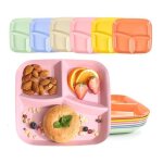 Assiette compartiment�e - non sp�cifi� - 6 pcs - pp sans bpa - 25x22. 5cm - micro - ondes et lave - vaisselle ...