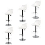 6 pcs chaises de bar tabouret de bar dossier rembourr� pivotantes et r�glables en hauteur 59 cm - 79 ...