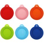 6 pcs couvercles de botes de nourriture chien couvercles silicone rutilisable coque bote de nourriture ...