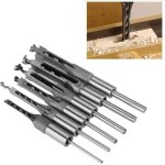 6 pcs trou mortaiseuse foret menuiserie twist drill kits mortaiser percer des forets diy outils de menuiserie ...