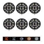 6 phares de travail auxiliare longue porte + feu de position orange blanc led 11000 lm 12v 24v 125w ...