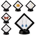 6 pi�ces 3d cadre flottantcadre transparent pour pi�ces de monnaiepr�sentoir � bijoux noirvitrine flottante ...