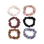 6 pices chouchou cheveux femme fille multicolore chouchous elastique cheveux en satin de soie lastiques ...