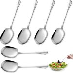 Cuillre de service - inox - 6 pices - 25 cm - design lgant - compatible lave - vaisselle